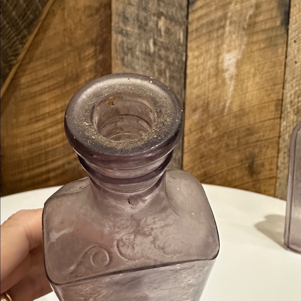 Vintage Antique Purple Medicine Liquor Glass Bottles~Warranted Flask - Picture 9 of 15